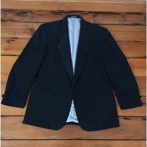 Vtg Raffinati Black Single Breasted One Button Sports Blazer Coat Jacket Men 45"